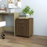 Dulap cu roți, stejar maro, 45x38x54 cm, lemn prelucrat