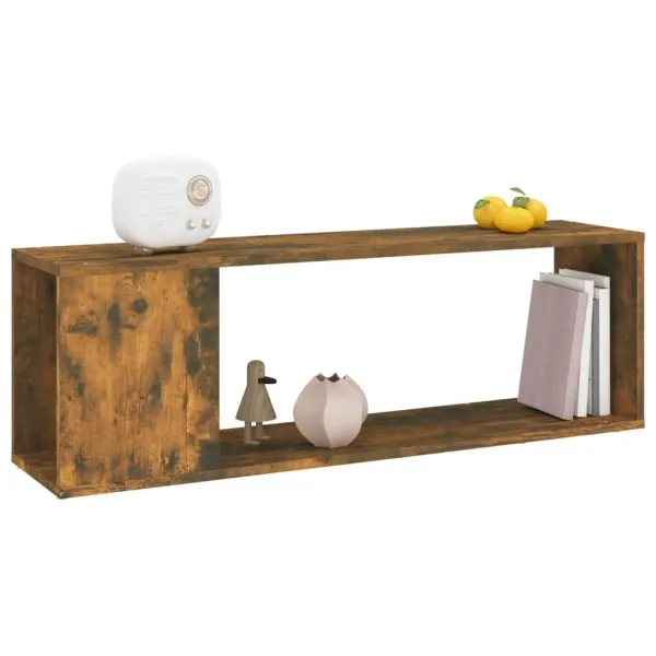 Comodă TV, stejar fumuriu, 100x24x32 cm, lemn prelucrat