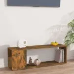 Comodă TV, stejar fumuriu, 100x24x32 cm, lemn prelucrat