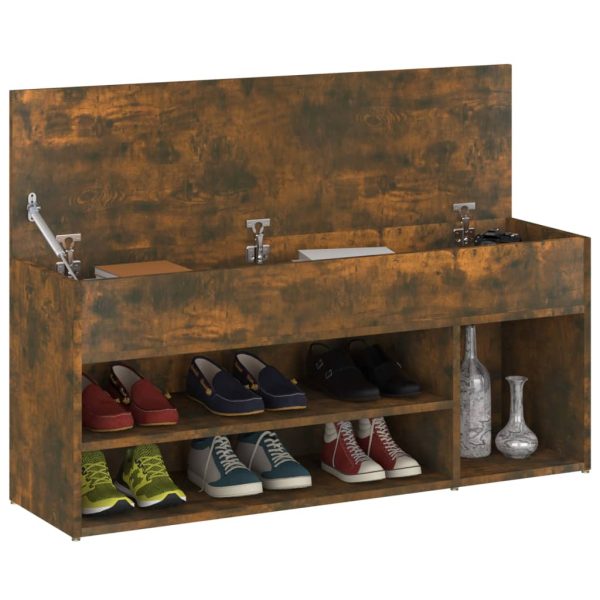 Bancă pentru pantofi stejar fumuriu 105x30x45 cm lemn prelucrat