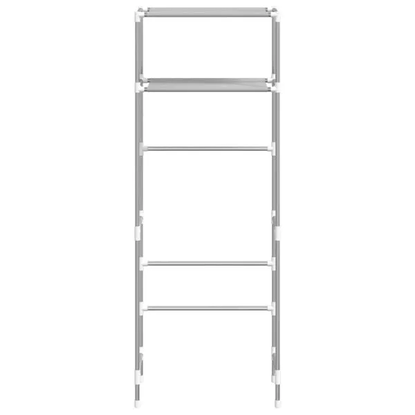 Etajeră deasupra toaletei 2 polițe, gri, 53,5x28x143 cm, fier