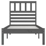 Cadru de pat Single, gri, 90×190 cm, lemn masiv de pin