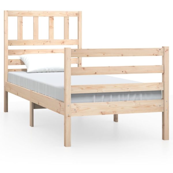 Cadru de pat single, 90×190 cm, lemn masiv