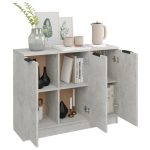 Servantă, gri beton, 90,5x30x70 cm, lemn prelucrat