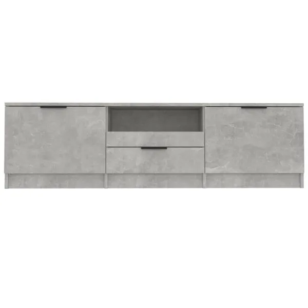 Comodă TV, gri beton, 140x35x40 cm, lemn prelucrat