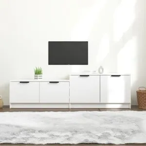 Comodă TV, alb, 158,5x36x45 cm, lemn prelucrat