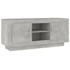 Comodă TV, gri beton, 102x35x45 cm, lemn prelucrat