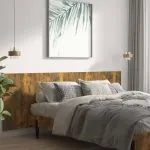 Tăblie pat de perete, stejar afumat 240×1,5×80 cm lemn compozit