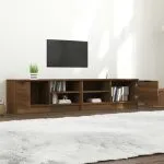 Comodă TV ,2 buc.,stejar maro,80x35x36,5 cm, lemn prelucrat