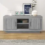 Comodă TV, gri sonoma, 102x35x45 cm, lemn prelucrat