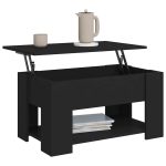 Măsuță de cafea, negru, 79x49x41 cm, lemn prelucrat