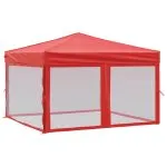 Cort pliabil pentru petrecere, pereți laterali, roșu, 3×3 m