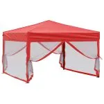 Cort pliabil pentru petrecere, pereți laterali, roșu, 3×3 m