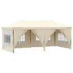 Cort pliabil pentru petrecere, pereți laterali, crem, 3×6 m