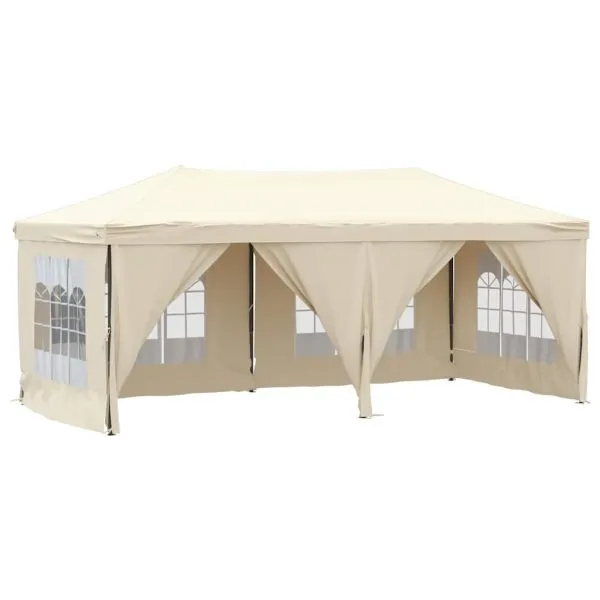Cort pliabil pentru petrecere, pereți laterali, crem, 3×6 m