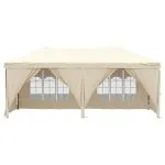 Cort pliabil pentru petrecere, pereți laterali, crem, 3×6 m