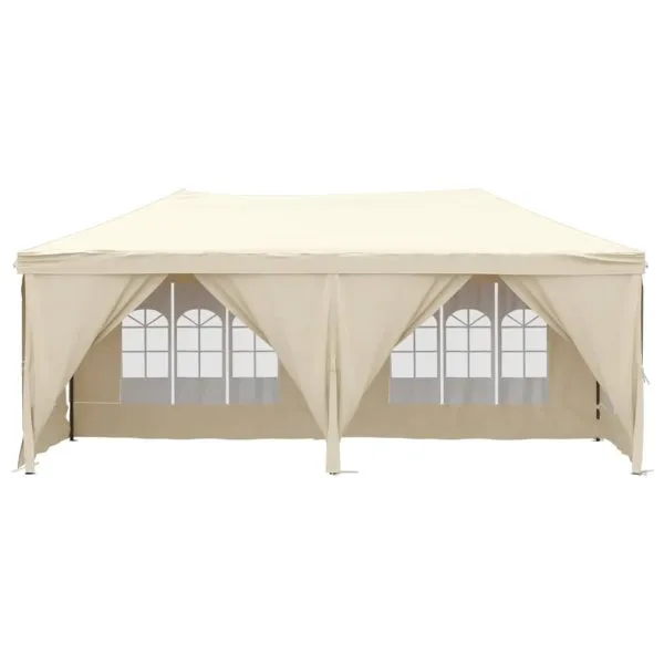 Cort pliabil pentru petrecere, pereți laterali, crem, 3×6 m