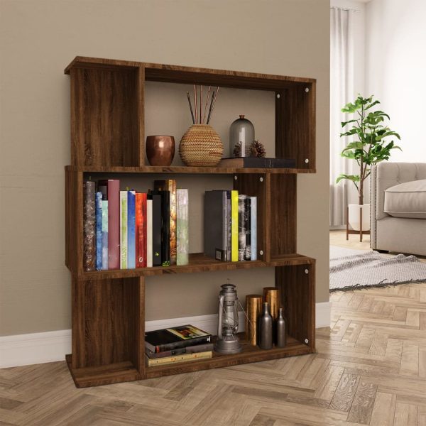 Bibliotecă/Separator, stejar maro, 80x24x96 cm , lemn prelucrat