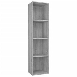 Bibliotecă/dulap TV, gri sonoma, 36x30x143 cm, lemn prelucrat