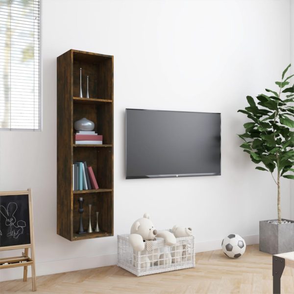 Bibliotecă/dulap TV stejar fumuriu 143x30x36 cm lemn prelucrat