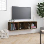 Bibliotecă/dulap TV stejar fumuriu 143x30x36 cm lemn prelucrat
