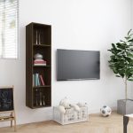 Bibliotecă/dulap TV stejar maro 143x30x36 cm lemn prelucrat