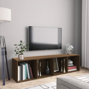Bibliotecă/dulap TV stejar maro 143x30x36 cm lemn prelucrat