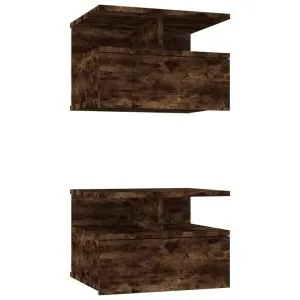 Noptiere plutitoare 2 buc. stejar fumuriu 40x31x27 cm lemn