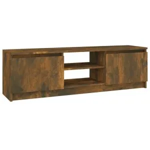 Comodă TV, stejar fumuriu, 120x30x35,5 cm, lemn prelucrat