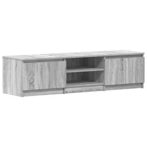 Comodă TV, gri sonoma, 140x40x35,5 cm, lemn prelucrat