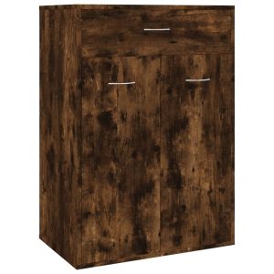 Pantofar, stejar fumuriu, 60x35x84 cm, lemn prelucrat