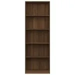 Bibliotecă 5 niveluri stejar maro 60x24x175 cm lemn compozit