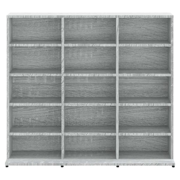 Dulap CD-uri, sonoma gri, 102x23x89,5 cm, lemn prelucrat