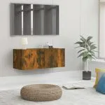 Comodă TV stejar fumuriu 80x30x30 cm lemn prelucrat