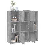 Bibliotecă, gri sonoma, 90x30x90 cm, lemn prelucrat