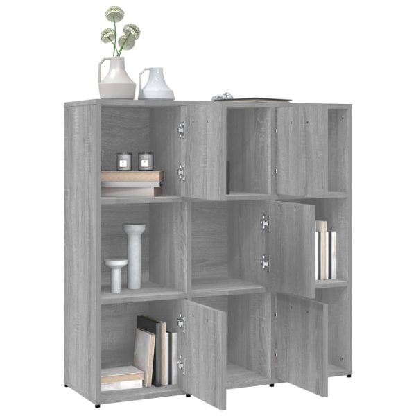 Bibliotecă, gri sonoma, 90x30x90 cm, lemn prelucrat