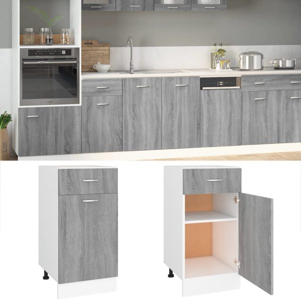 Dulap inferior cu sertar gri sonoma 40x46x81,5cm lemn prelucrat