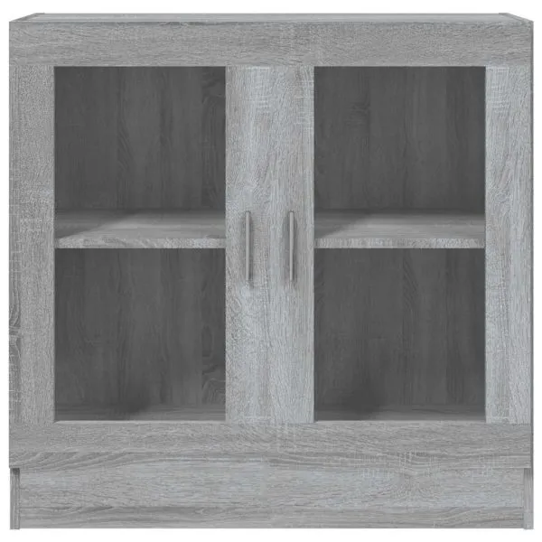Dulap cu vitrină, gri sonoma, 82,5×30,5×80 cm, lemn prelucrat