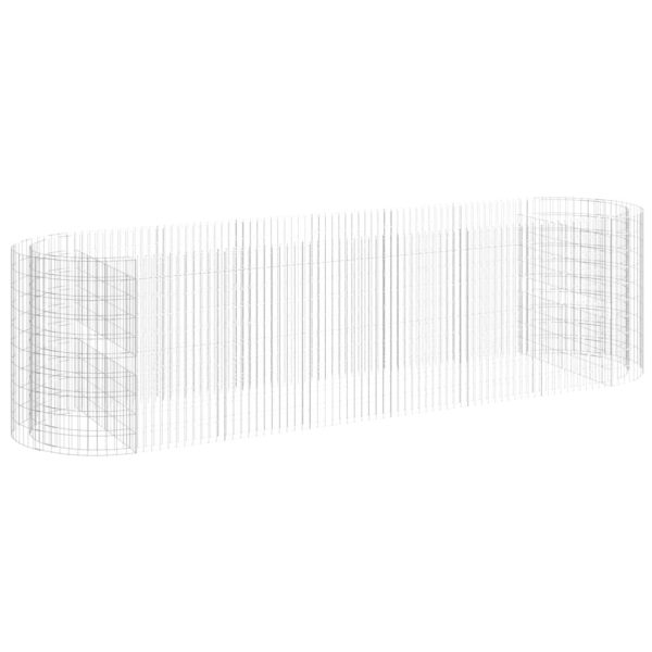 Strat înălțat gabion, 400x100x100 cm, fier galvanizat