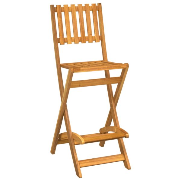 Scaune de bar pliabile de exterior, 2 buc., lemn masiv acacia