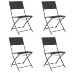 Set de servit masa pentru grădină, 5 piese, gri și negru