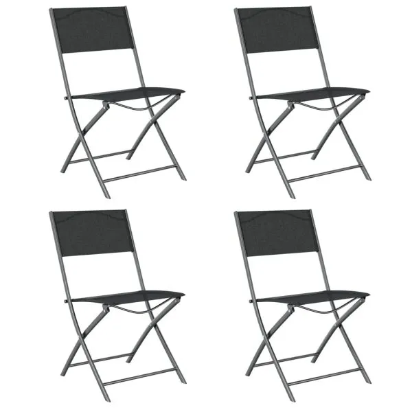 Set de servit masa pentru grădină, 5 piese, gri și negru