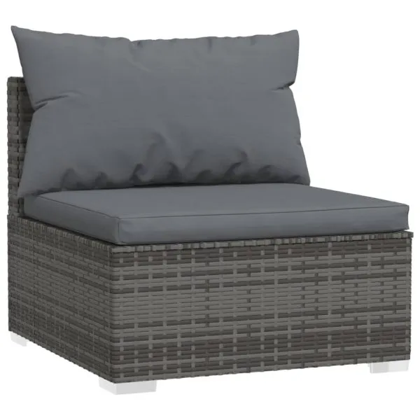 Set mobilier de grădină cu perne, 8 piese, gri, poliratan