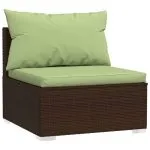 Set mobilier de grădină cu perne, 9 piese, maro, poliratan