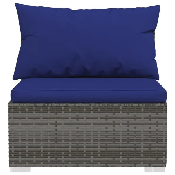 Set mobilier de grădină cu perne, 8 piese, gri, poliratan