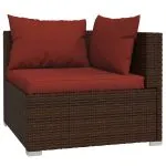 Set mobilier de grădină cu perne, 10 piese, maro, poliratan