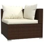 Set mobilier de grădină cu perne, 5 piese, maro, poliratan