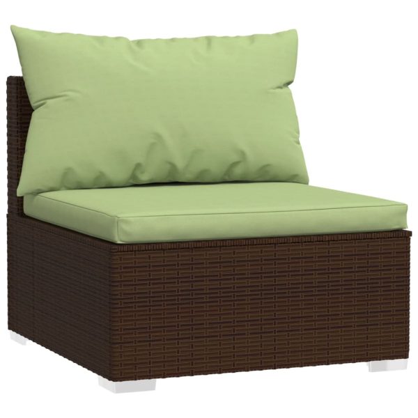 Set mobilier de grădină cu perne, 11 piese, maro, poliratan