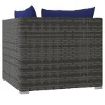 Set mobilier de grădină cu perne, 11 piese, gri, poliratan