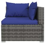 Set mobilier de grădină cu perne, 13 piese,gri, poliratan